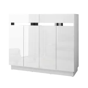 120cm Shoe Cabinet Storage Rack High Gloss Front White