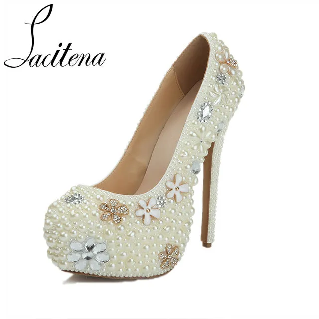 16cm High Heels Pearl Starfish Flower