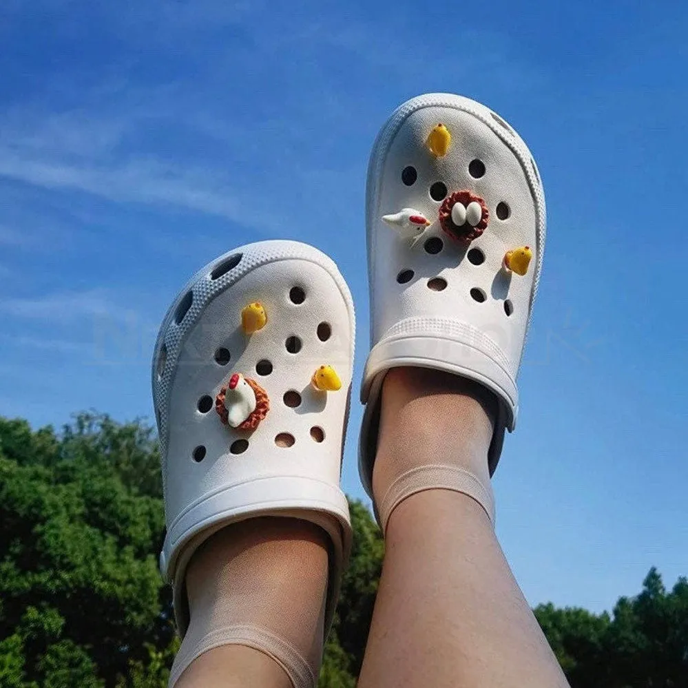 4 Pcs - Chicken Family Shoe Charms Set