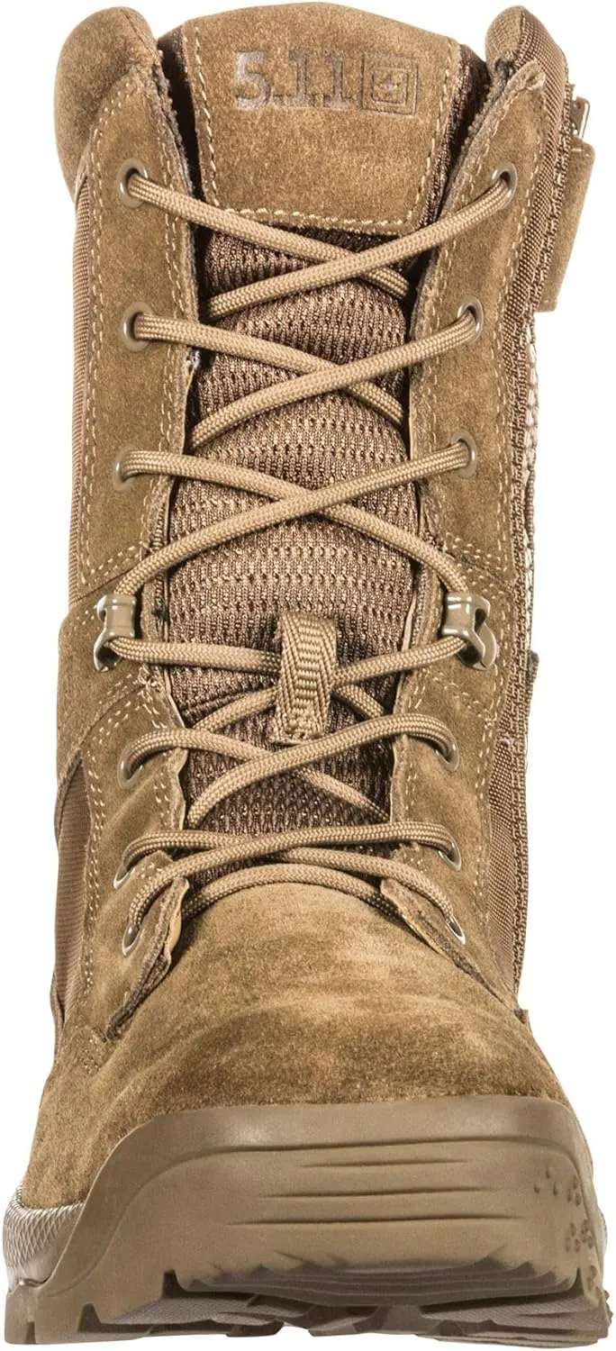 5.11 Tactical Men's Side-Zip Brown Boots, ATAC 2.0 8", Desert, Dark Coyote, Style 12393ABR