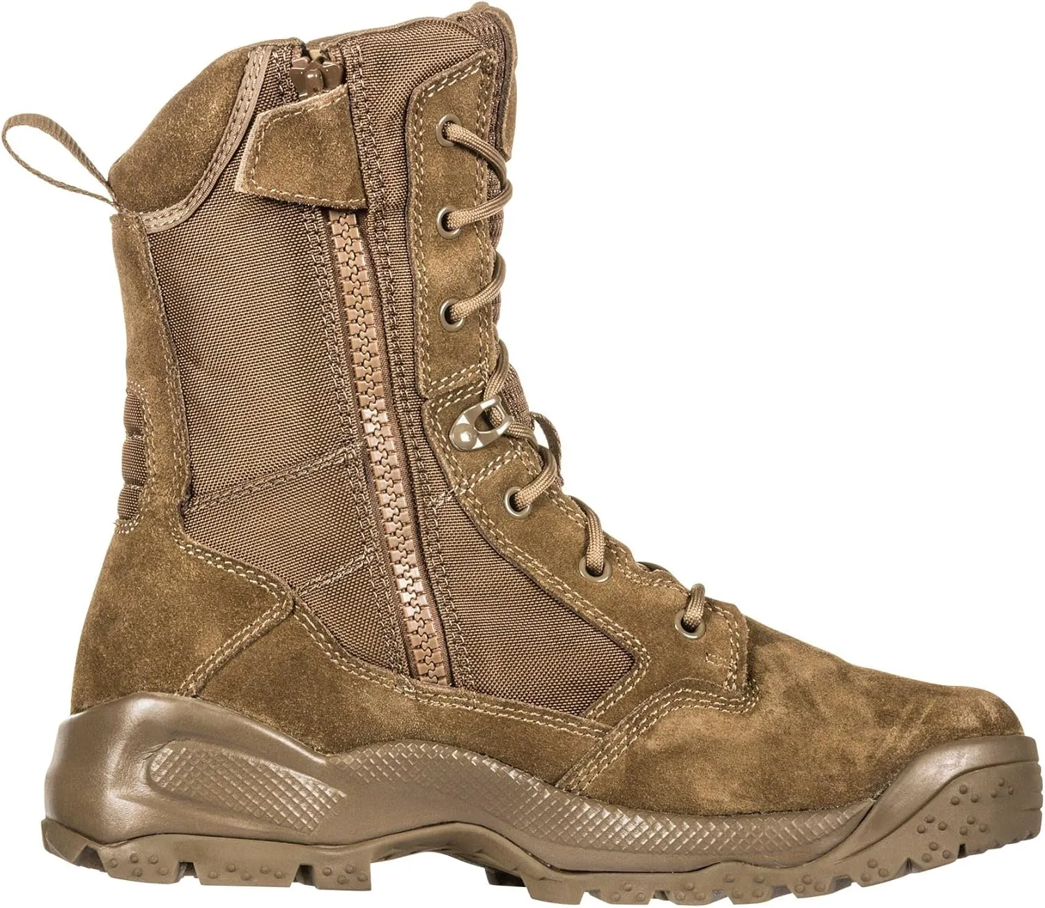 5.11 Tactical Men's Side-Zip Brown Boots, ATAC 2.0 8", Desert, Dark Coyote, Style 12393ABR