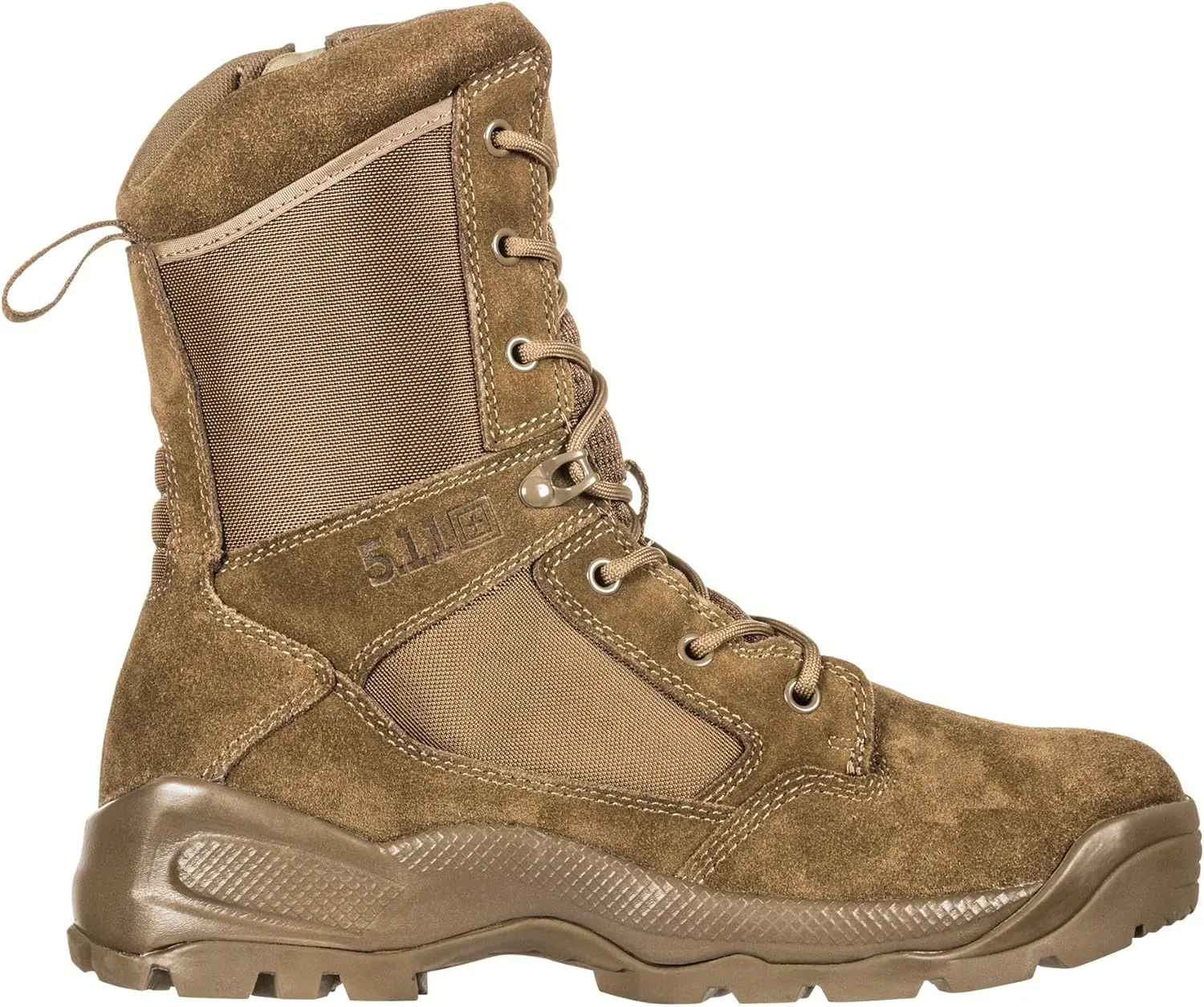 5.11 Tactical Men's Side-Zip Brown Boots, ATAC 2.0 8", Desert, Dark Coyote, Style 12393ABR