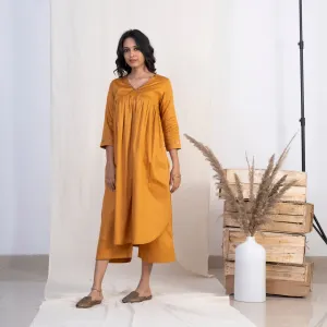 Akiso Gold V Neck Full Pleated Kurta