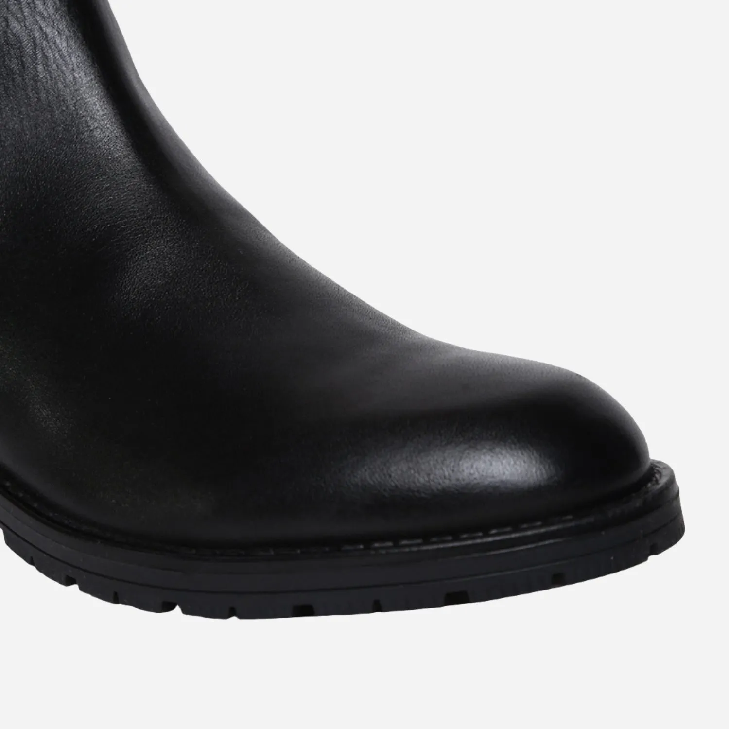 Ankle Length Genuine Leather Men Black Chelsea Boots