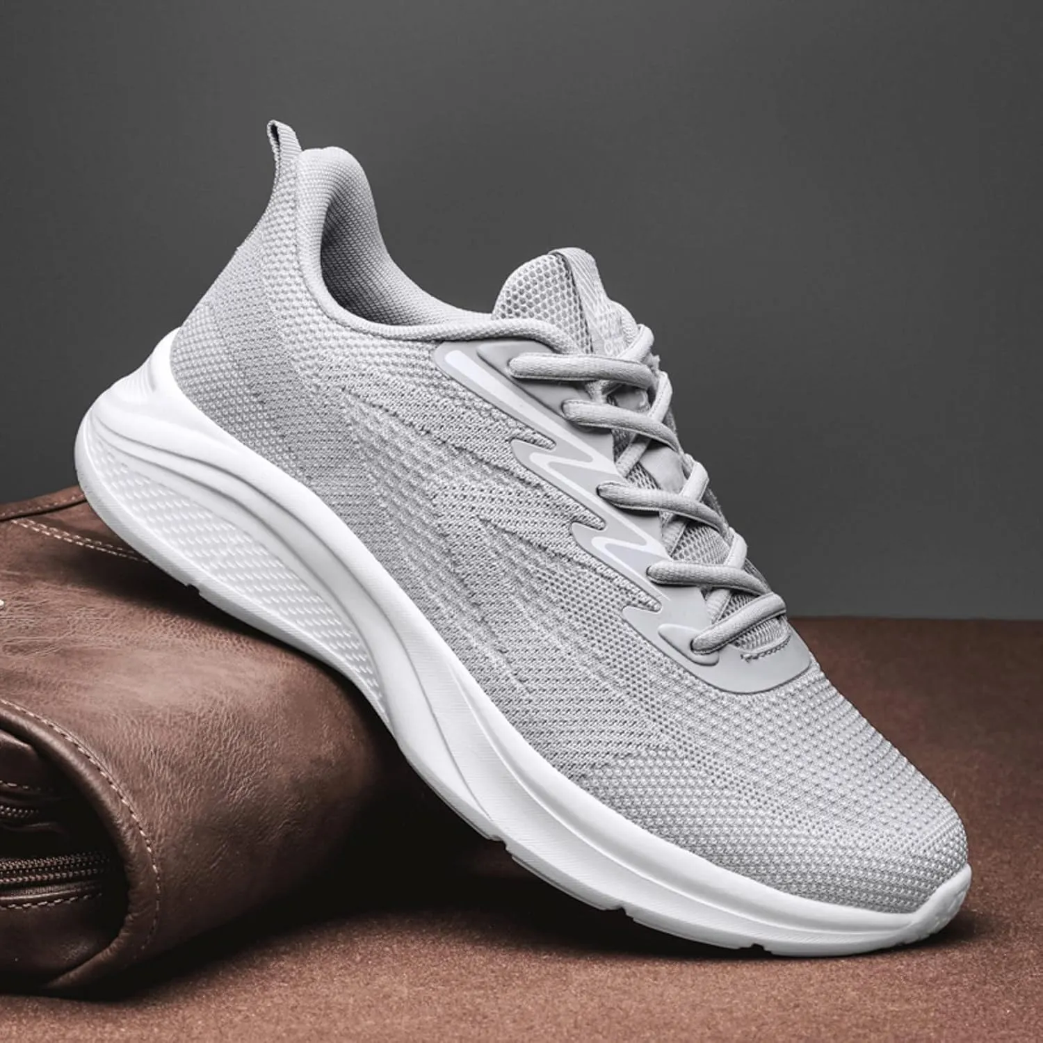 Arch Support Fitness Sneaker for Men Lace Up Comfortable Light-Weight Shoe Memory Foam Versatile Shoes for Men