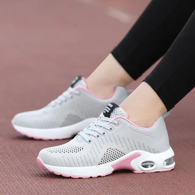 BLWBYL Platform Ladies Sneakers Breathable Women Casual Shoes Woman Fashion Height Increasing Shoes Plus Size 35-42