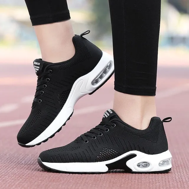 BLWBYL Platform Ladies Sneakers Breathable Women Casual Shoes Woman Fashion Height Increasing Shoes Plus Size 35-42