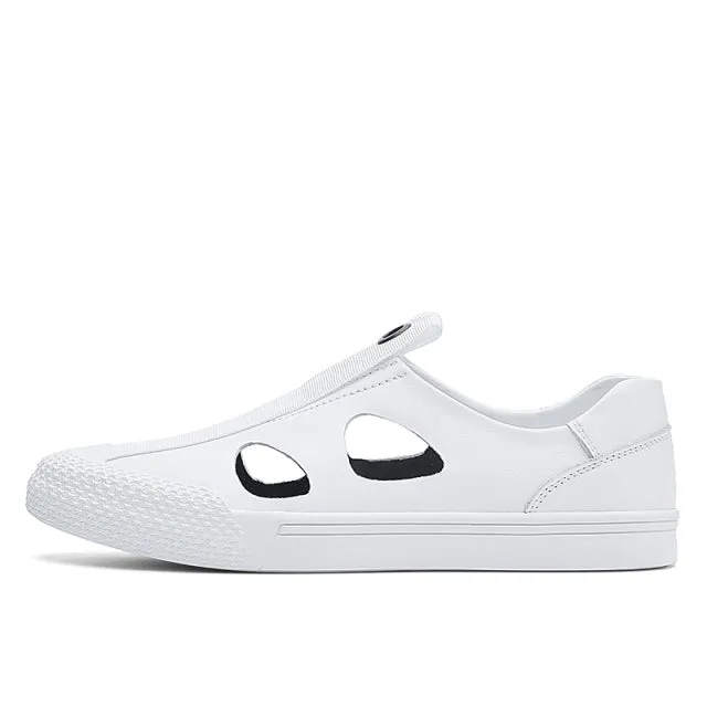 Calfskin Luxury Designer Summer Men Sandals Genuine Leather