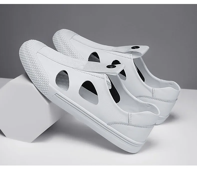 Calfskin Luxury Designer Summer Men Sandals Genuine Leather