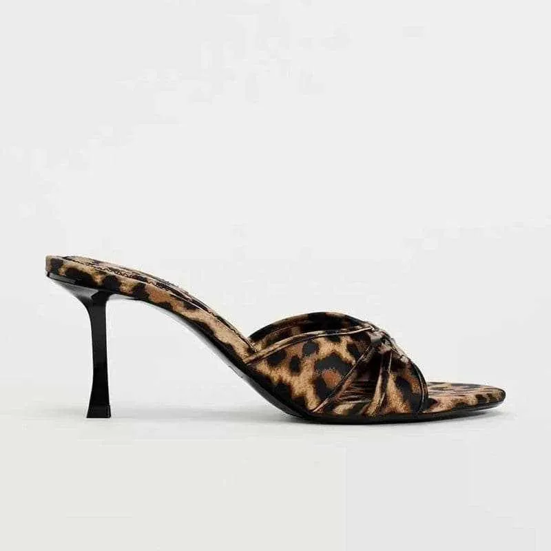 Chic Leopard Bow Kitten Heels