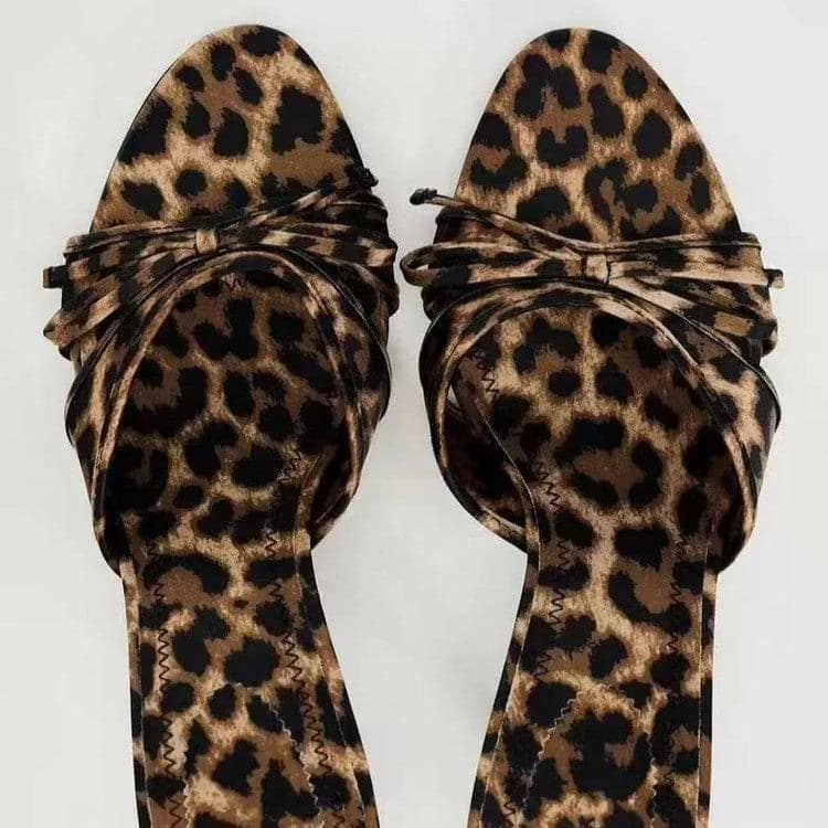 Chic Leopard Bow Kitten Heels