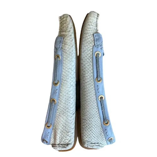 CHRISTIAN DIOR Cream & Purple Python Leather CD Logo Loafers, Size 40