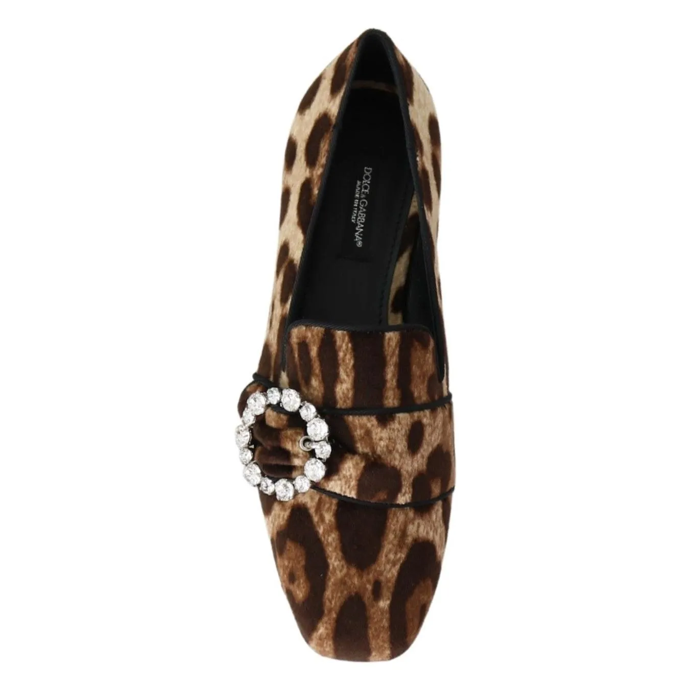 Dolce & Gabbana Leopard Print Crystal Embellished Loafers