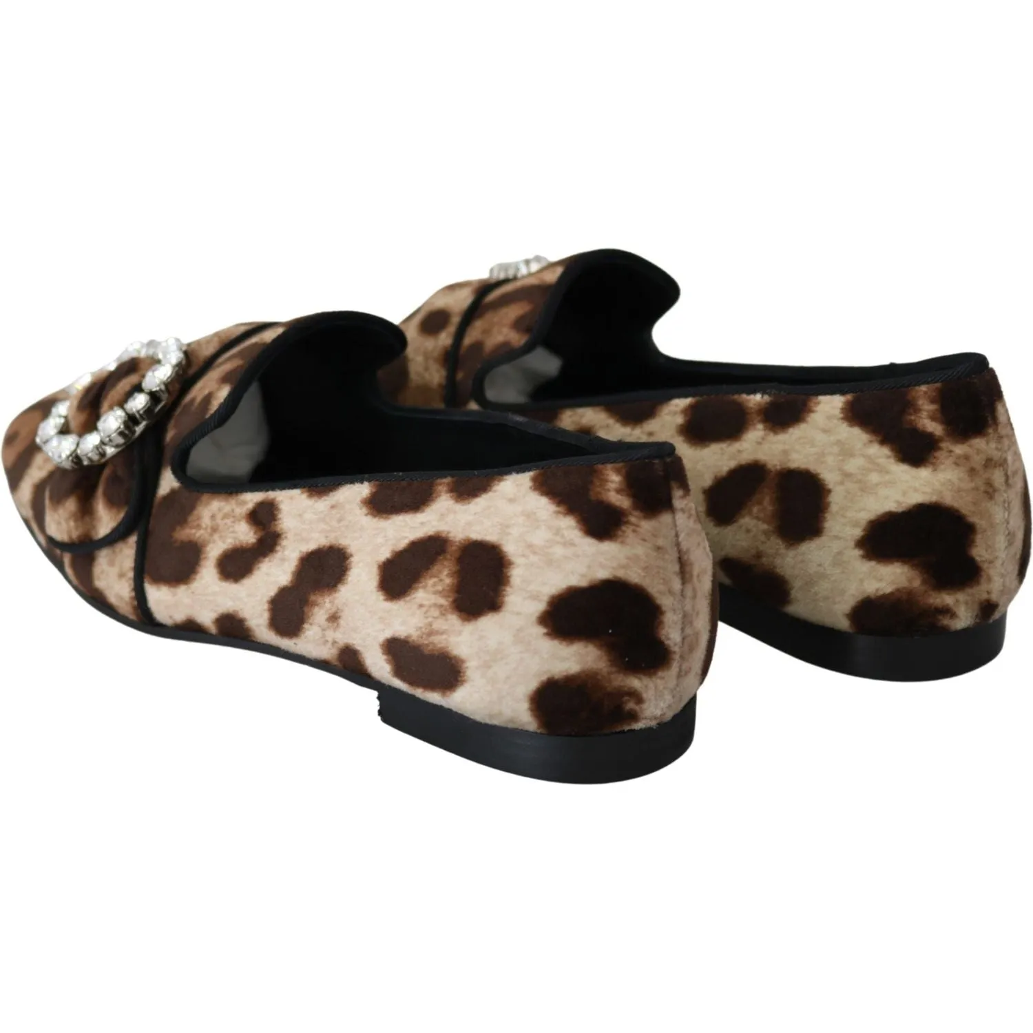Dolce & Gabbana Leopard Print Crystal Embellished Loafers