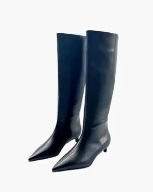 Donatella – Knee-high design – Faux leather heeled boots