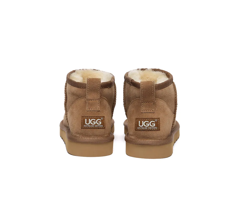 Double Faced Sheepskin Wool Ankle Mini Boots Jade