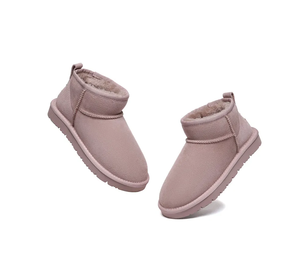 Double Faced Sheepskin Wool Ankle Mini Boots Jade
