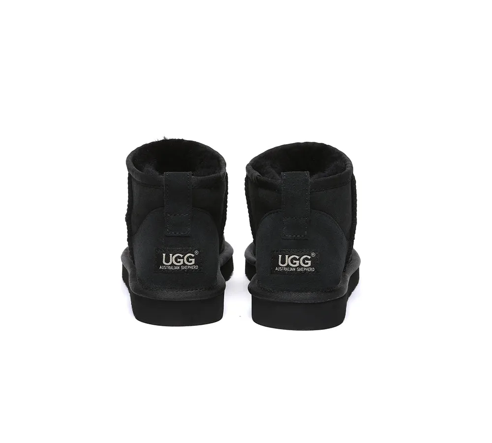 Double Faced Sheepskin Wool Ankle Mini Boots Jade