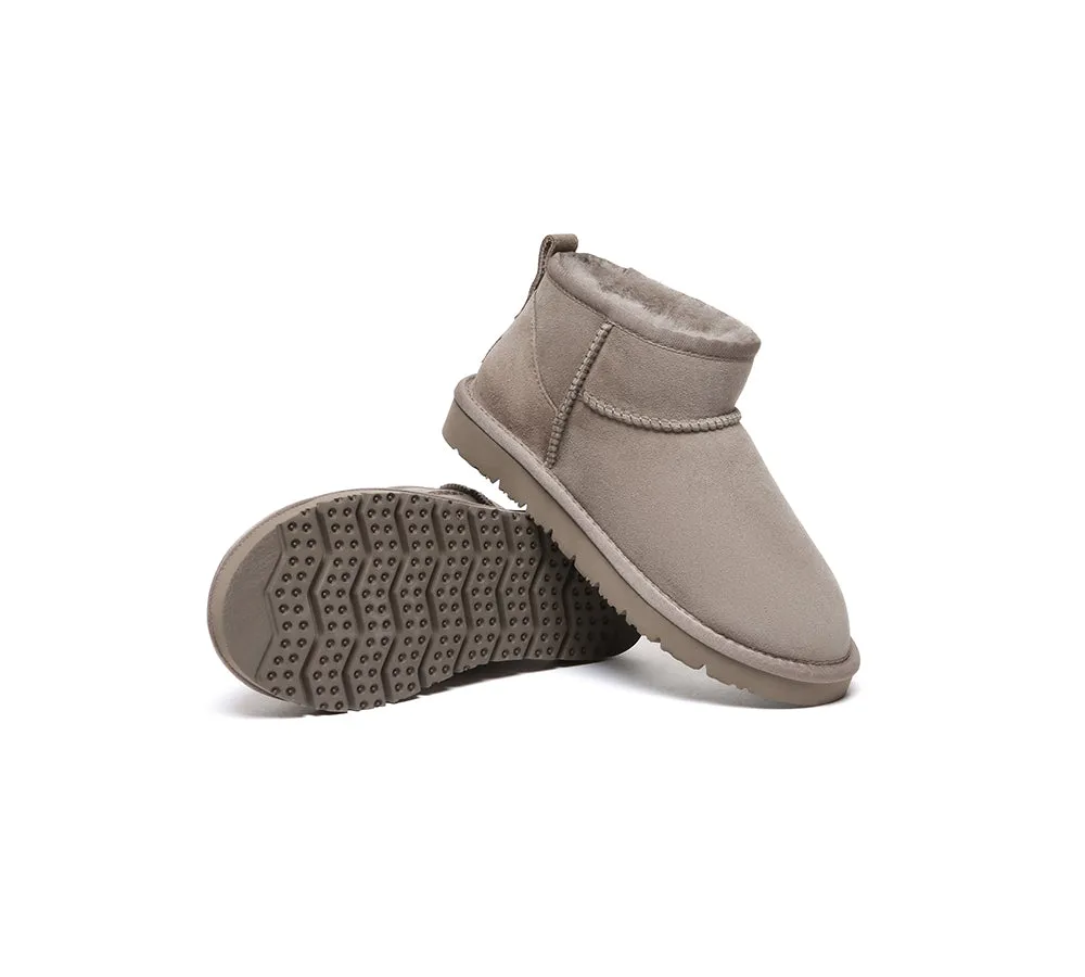 Double Faced Sheepskin Wool Ankle Mini Boots Jade