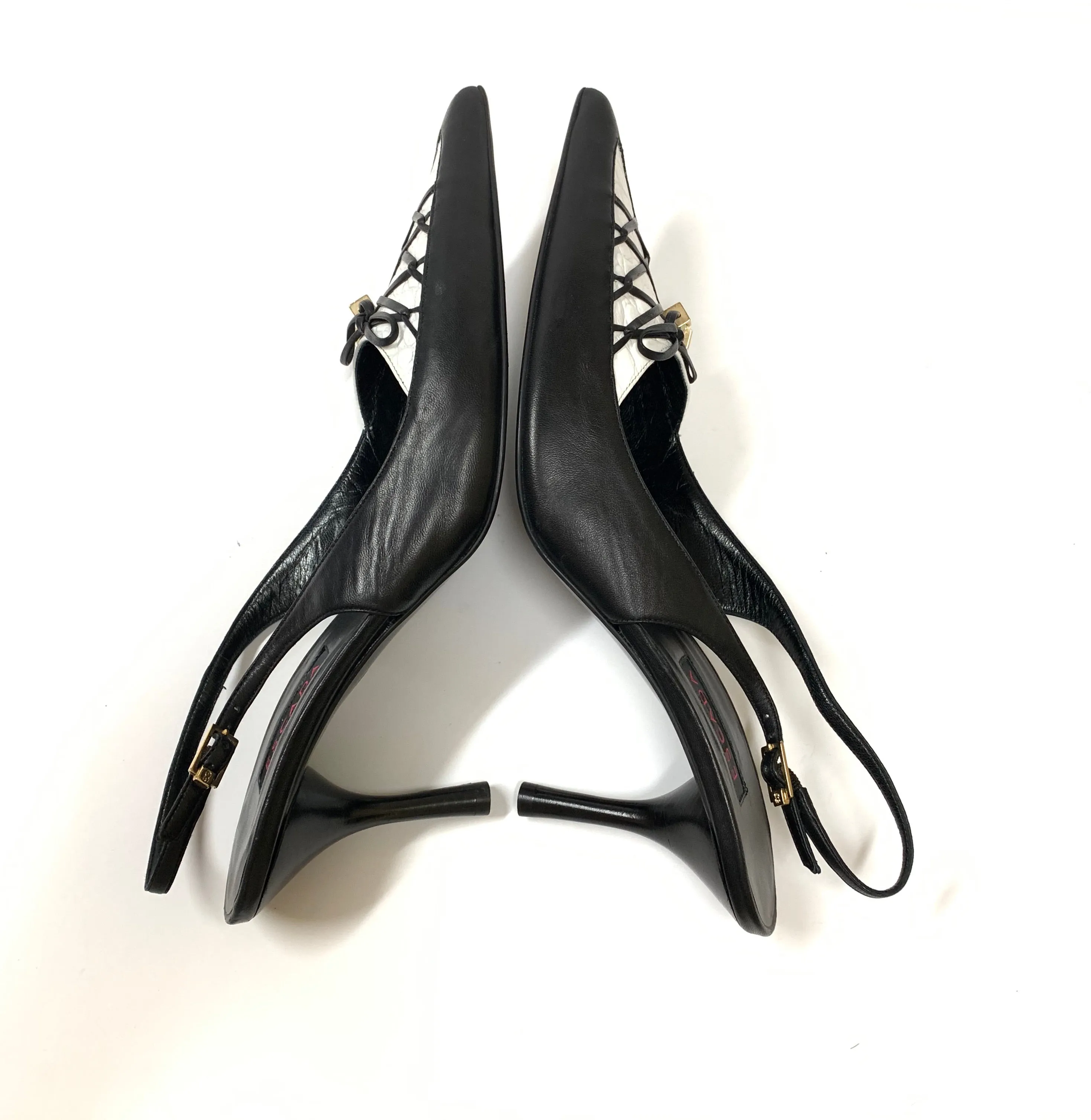 ESCADA TWO TONE LEATHER SLINGBACK PUMPS SIZE 10