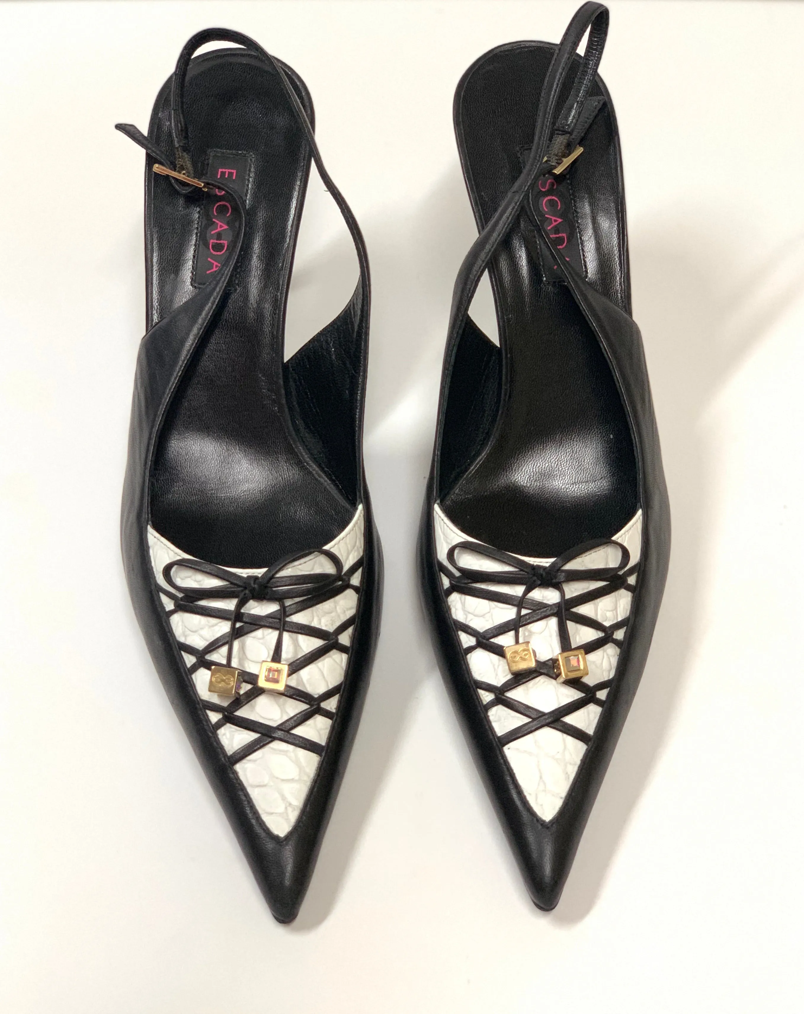 ESCADA TWO TONE LEATHER SLINGBACK PUMPS SIZE 10