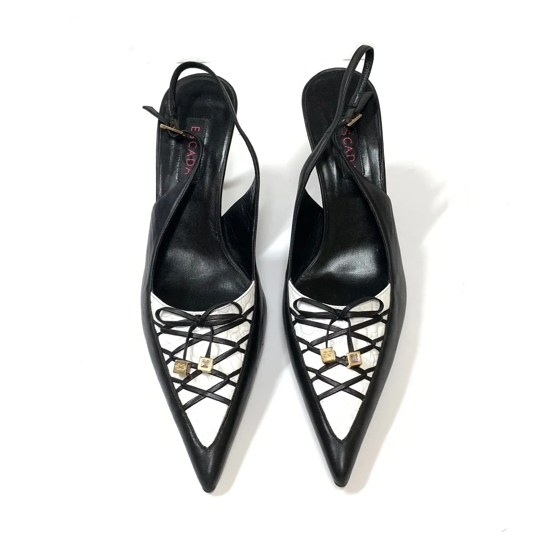 ESCADA TWO TONE LEATHER SLINGBACK PUMPS SIZE 10