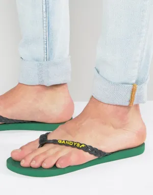 Gandys Flip Flops In Rainforest Green