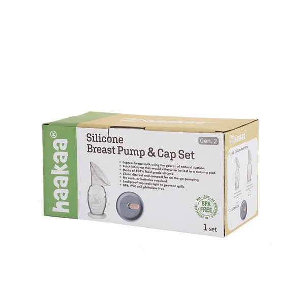 Haakaa English/ French PKG-Combo Tire-Lait et Capuchon 100% silicone 150 ml