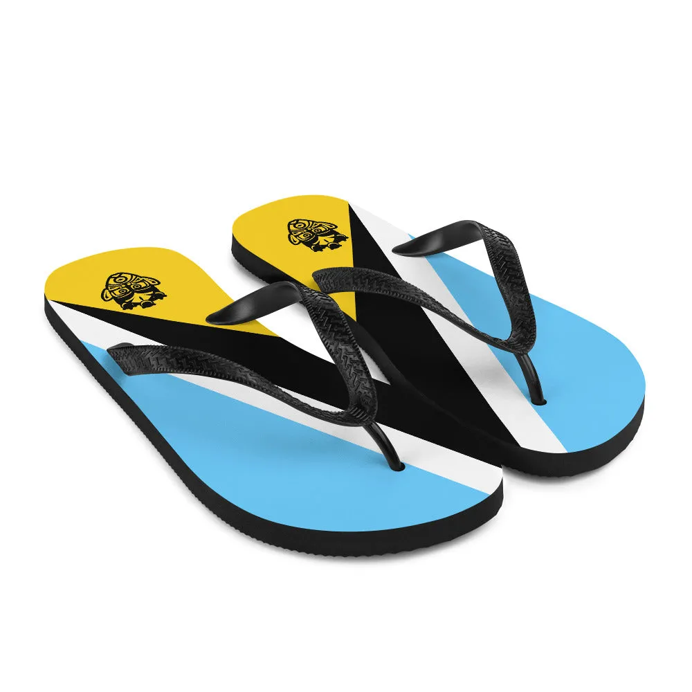 Island Flag - St. Lucia Flip Flops