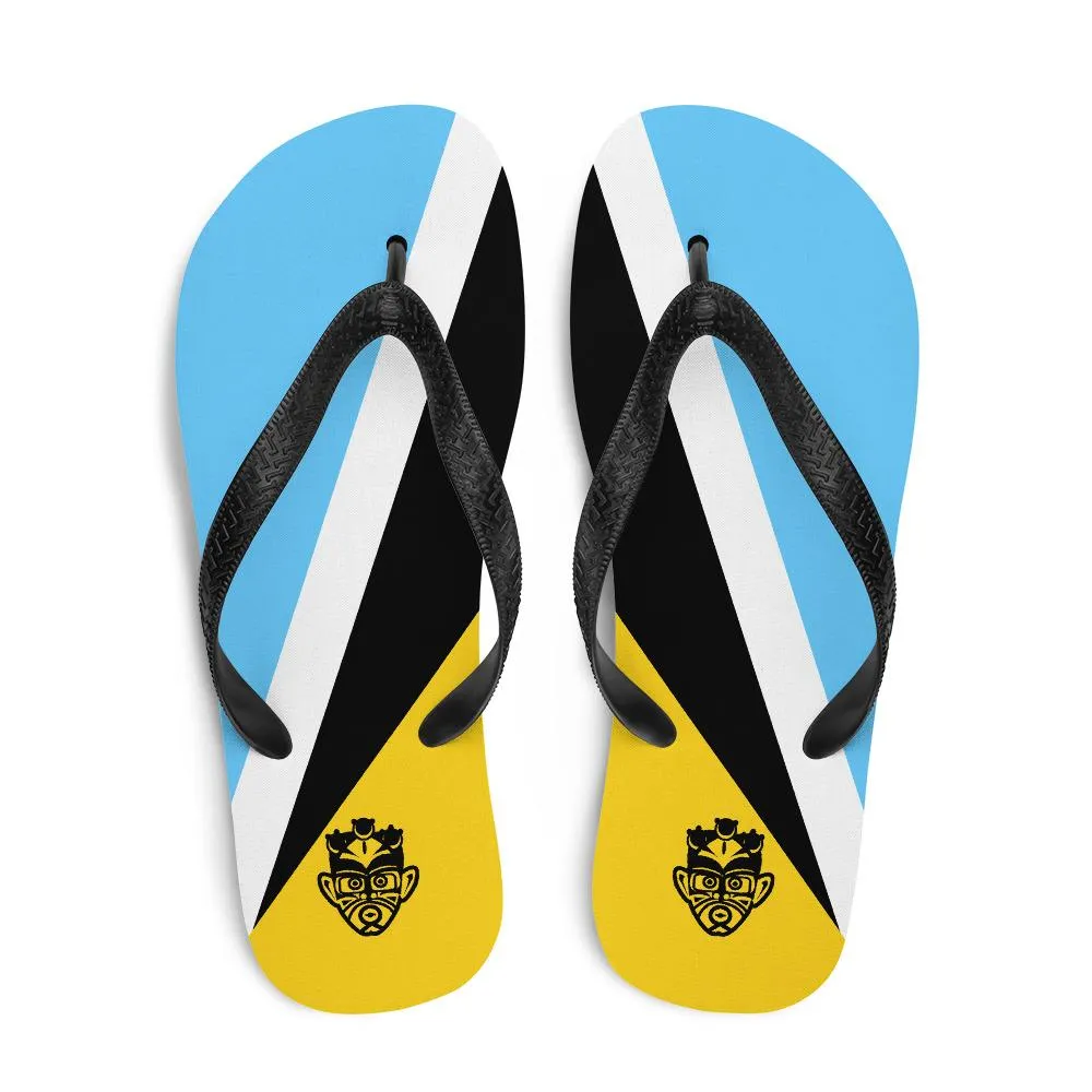 Island Flag - St. Lucia Flip Flops