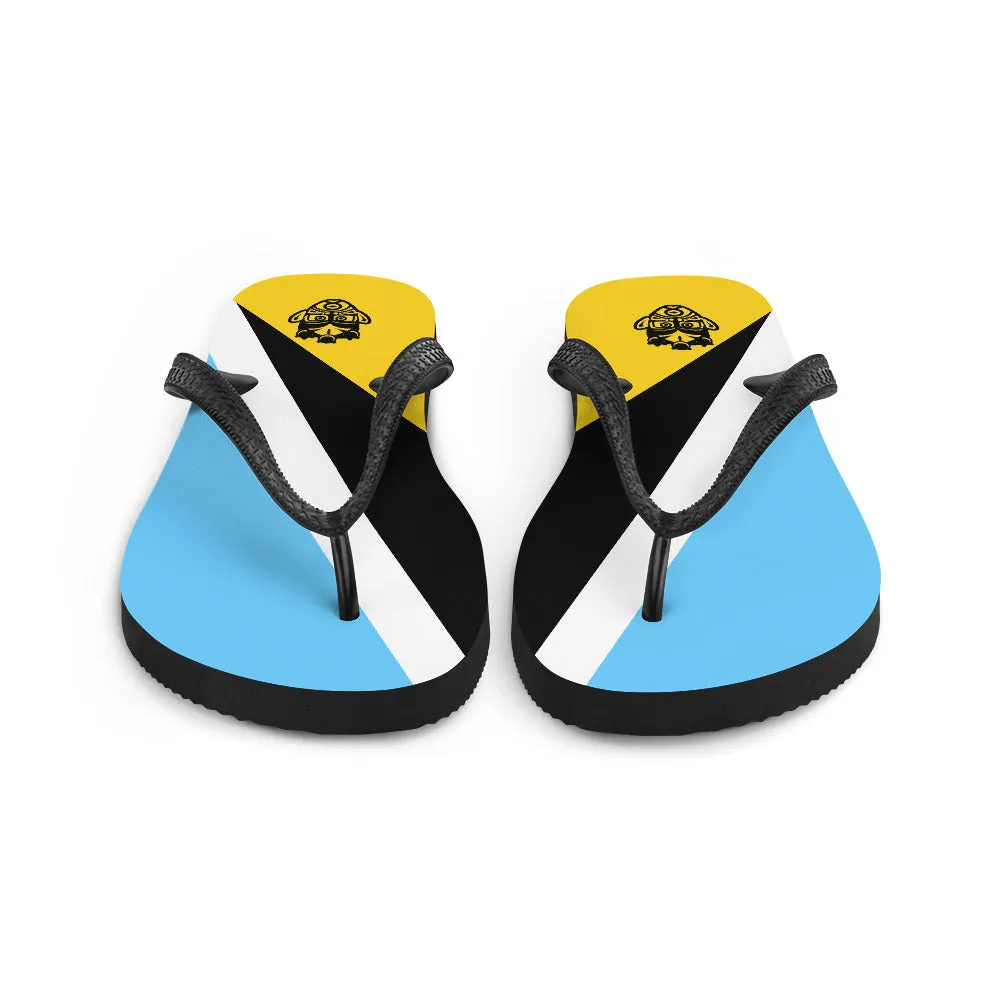 Island Flag - St. Lucia Flip Flops