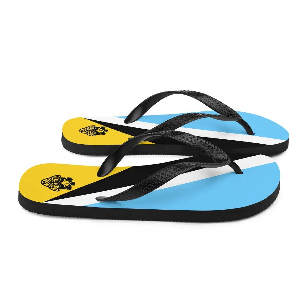 Island Flag - St. Lucia Flip Flops