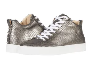 J/Slides Women's LEESA CUT Embossed Side-zip Sneaker Pewter Embossed