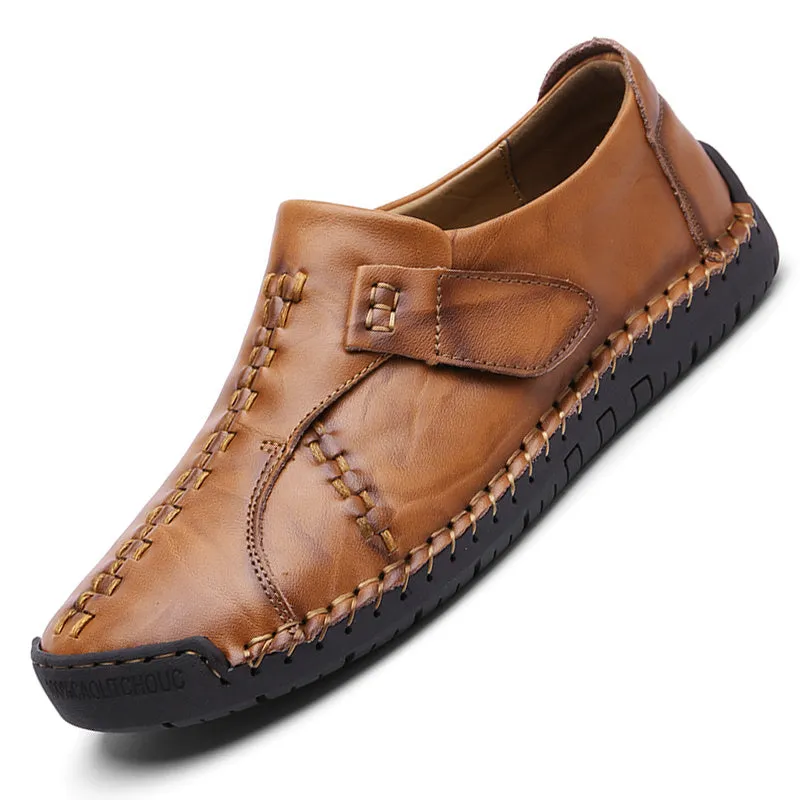 Leather Men Casual Shoes Handmade Moccasins Luxury Brand Rubber Sole Mens Loafers