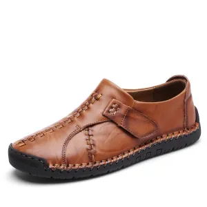 Leather Men Casual Shoes Handmade Moccasins Luxury Brand Rubber Sole Mens Loafers