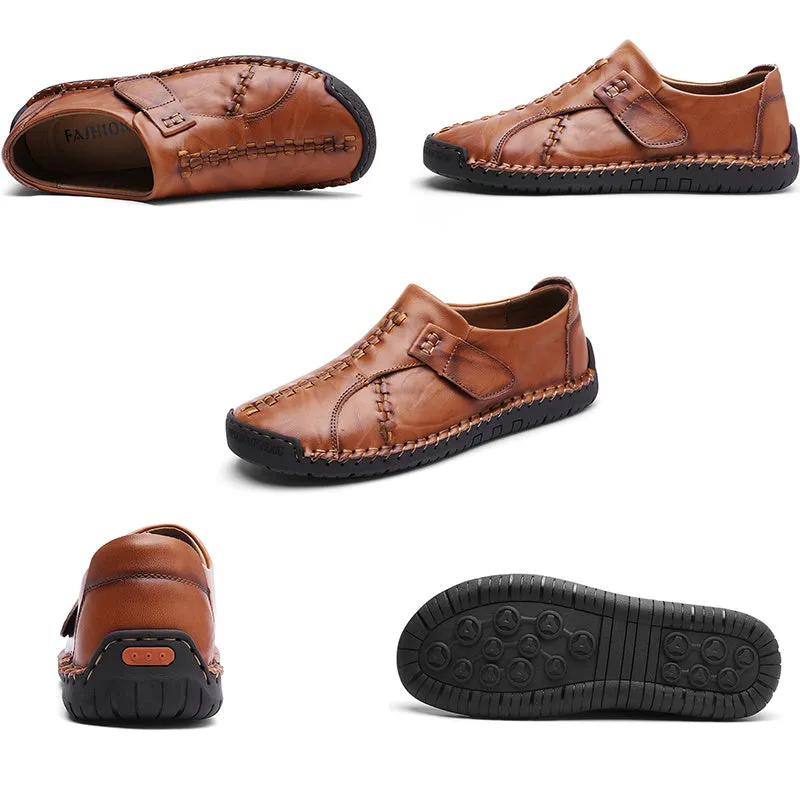 Leather Men Casual Shoes Handmade Moccasins Luxury Brand Rubber Sole Mens Loafers