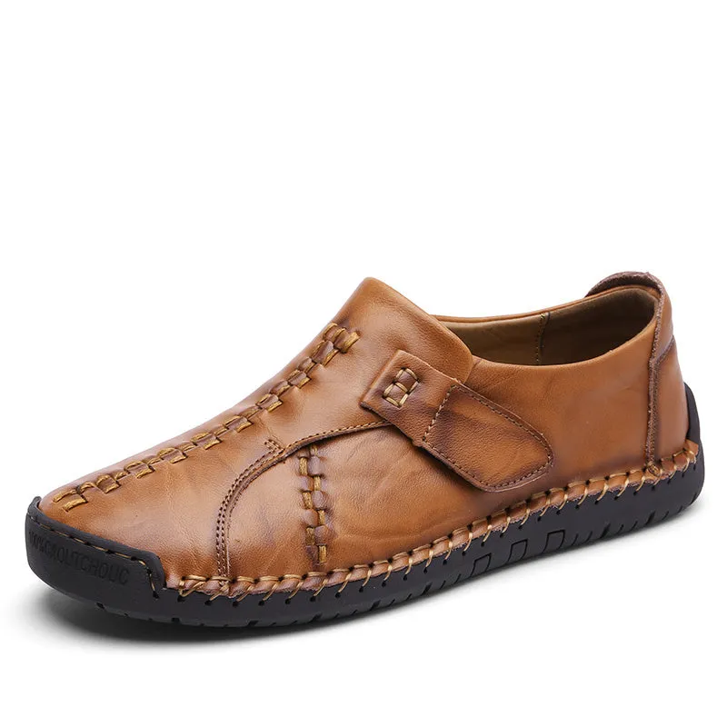 Leather Men Casual Shoes Handmade Moccasins Luxury Brand Rubber Sole Mens Loafers