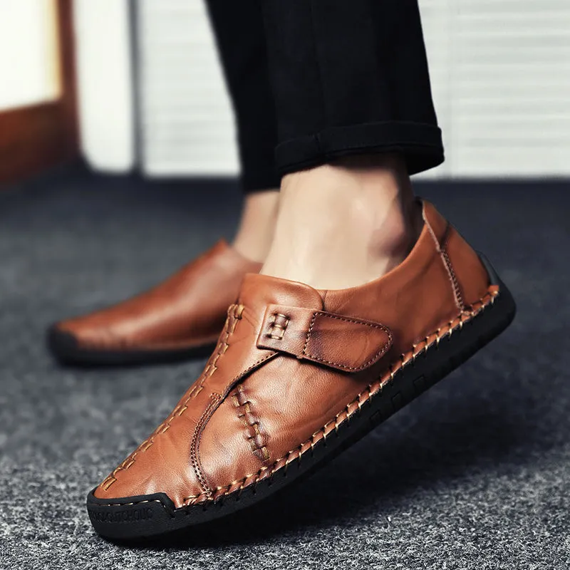 Leather Men Casual Shoes Handmade Moccasins Luxury Brand Rubber Sole Mens Loafers
