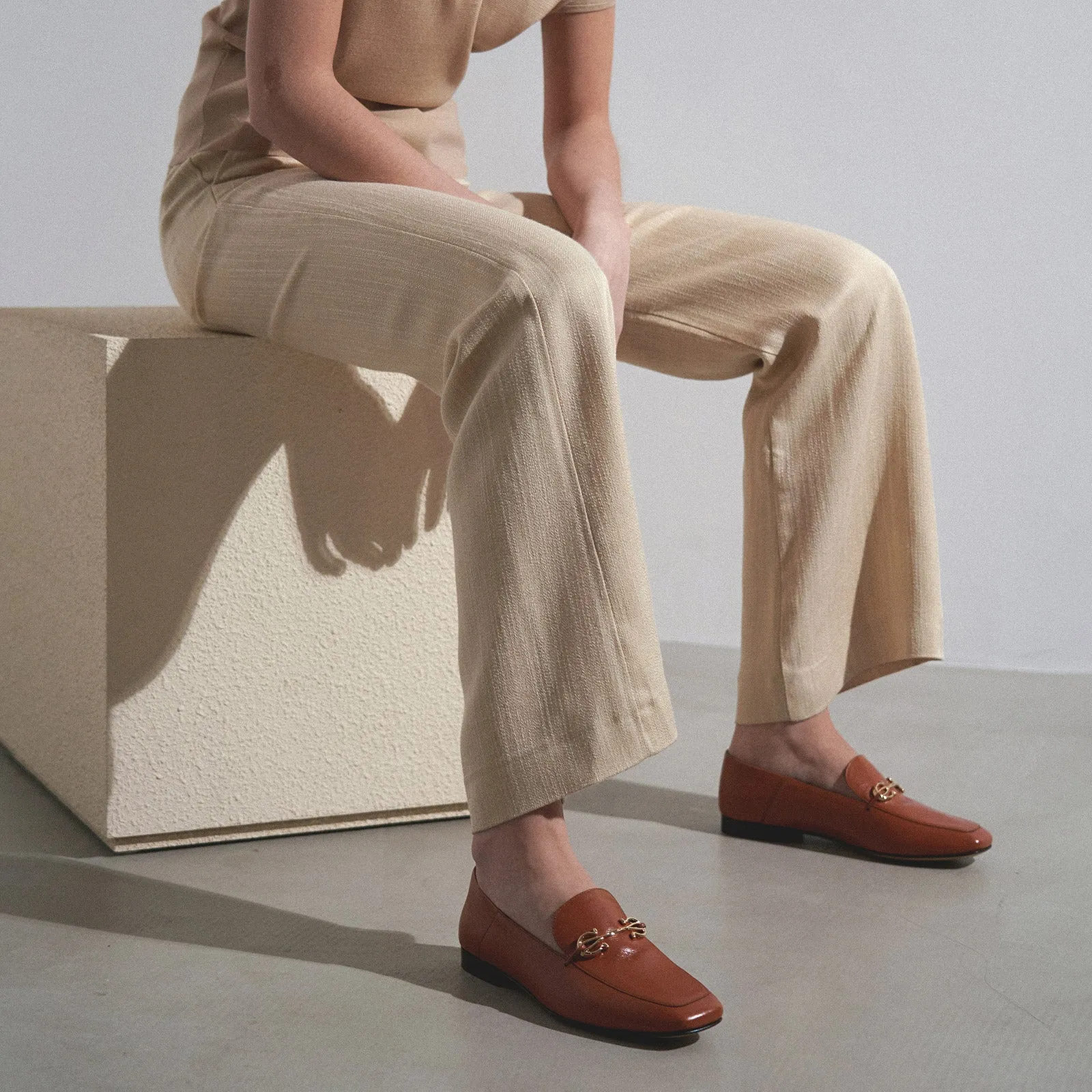 Louis brown leather loafers