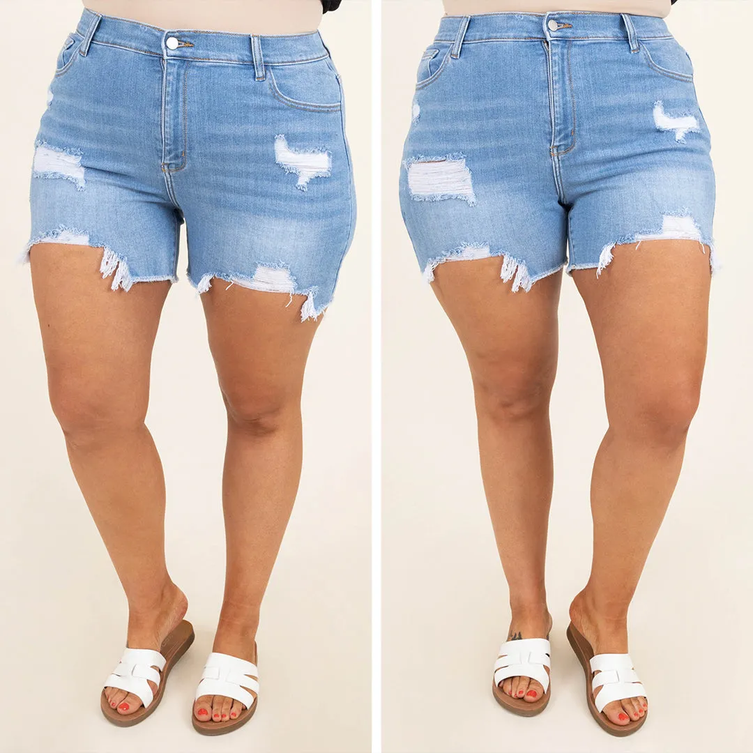 Making It Now Shorts, Light Wash