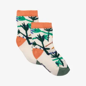 Newborn boy camo palm tree socks