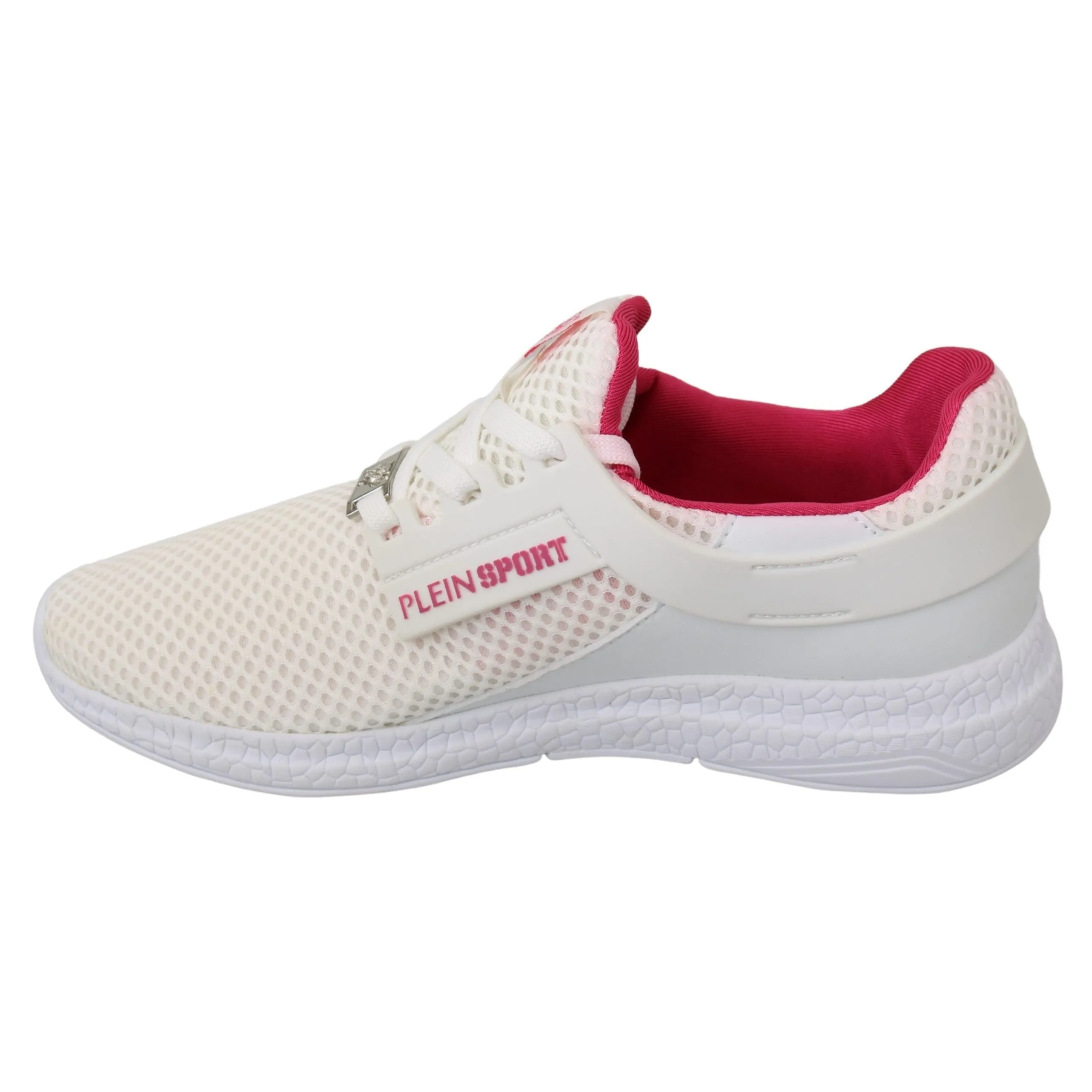 Philipp Plein Chic White Becky Sneakers with Pink Accents