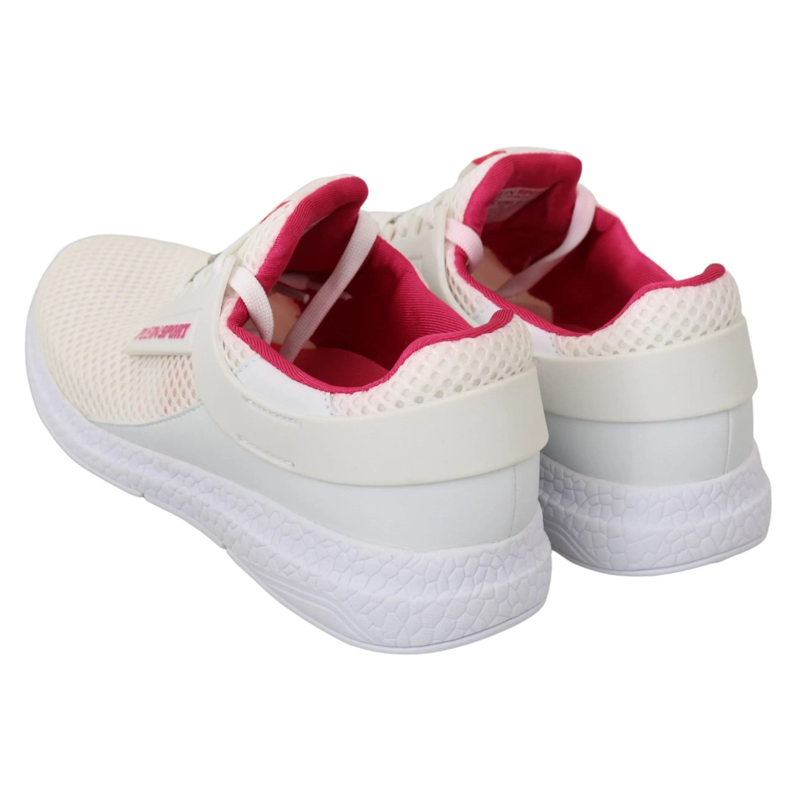 Philipp Plein Chic White Becky Sneakers with Pink Accents