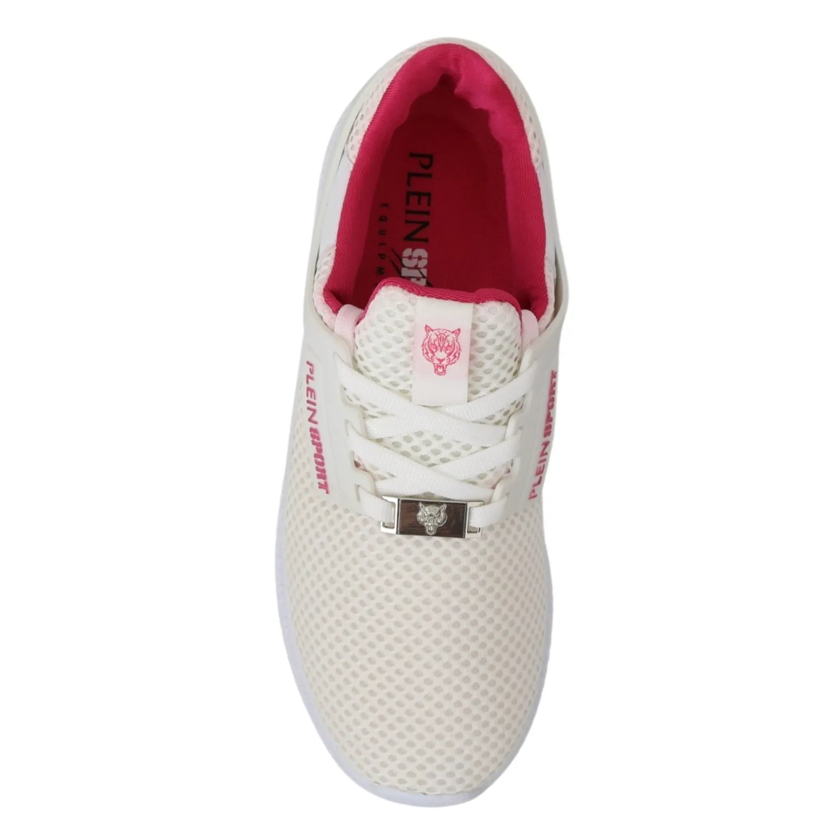 Philipp Plein Chic White Becky Sneakers with Pink Accents