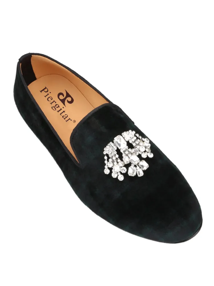 Spring and summer new imported fabric men's velvet slippers British style wedding party slip-on loafers for men