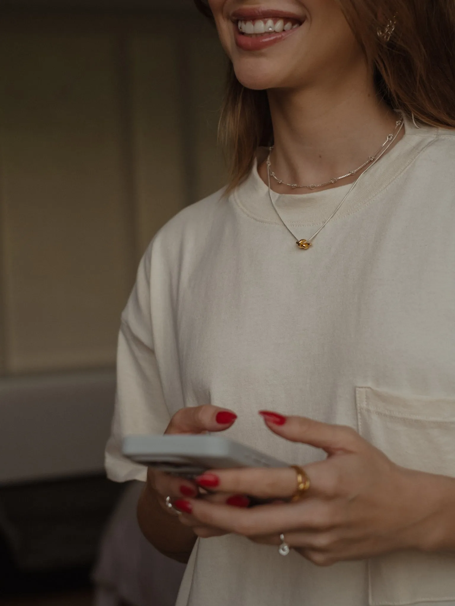 TWIST MINIMAL NECKLACE - GOLD & SILVER
