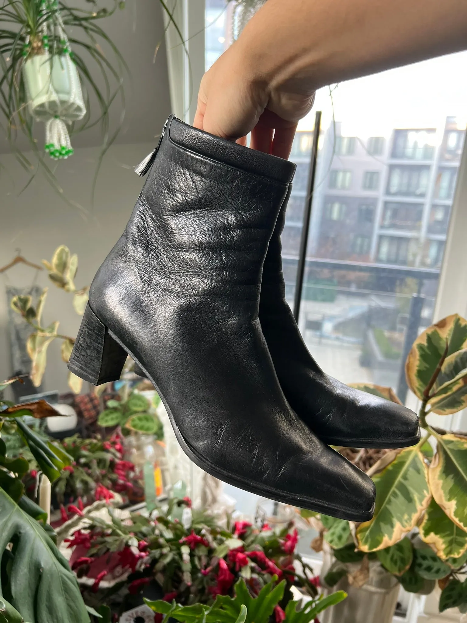 Vintage Stuart Weitzman Square Toe Boots