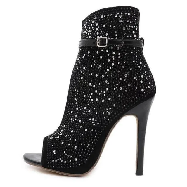 Women Pumps Ankle Crystal Sandals